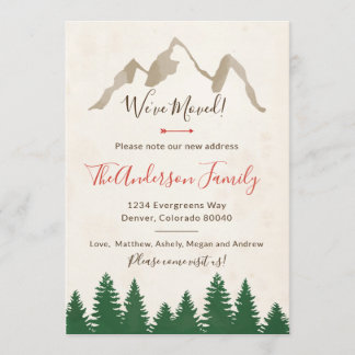 We've Moved Mountains Forest Invitation Card