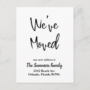 We've Moved Moving Announcement Modern Script Postcard