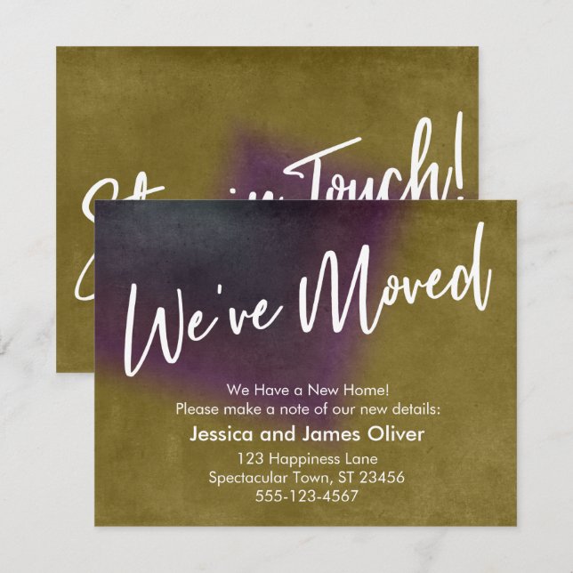 We've Moved Multicolored Grunge Announcement (Front/Back)