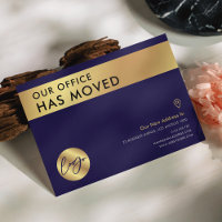 We've Moved Navy & Gold Logo Office Address Change