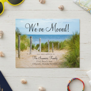 We've Moved New Address Announcement Beach Ocean Postcard