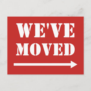 We've moved new address arrow moving postcard