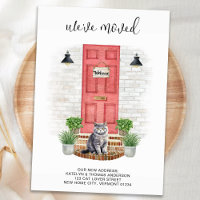 We've Moved New Address Front Red Door Cat Moving