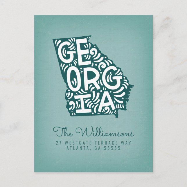 We've Moved | New Address | Georgia Postcard (Front)