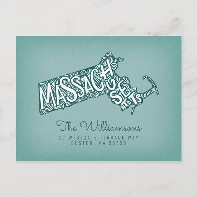We've Moved | New Address | Massachusetts Postcard (Front)