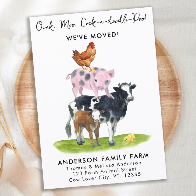 We've Moved New Address Modern Farm Animals Moving Announcement (Creator Uploaded)