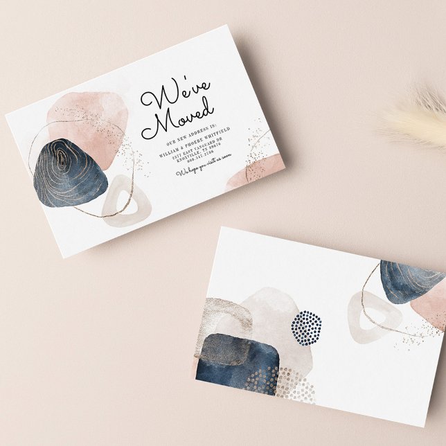 We've Moved New Address Moving Announcement (Abstract Business Relocation New Address Moving Announcement)