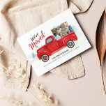 We've Moved New Address Moving Announcement Postcard<br><div class="desc">Share your excitement about your move with friends and family! This classic vintage red truck watercolor we've moved announcement card has both decorative script,  and modern fonts you can easily customise by clicking the "Personalise" button. 

Planning a housewarming party? Easily customise this postcard to share the good news</div>