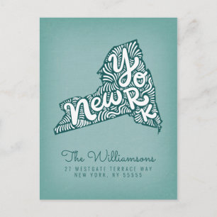 We've Moved   New Address   New York Postcard