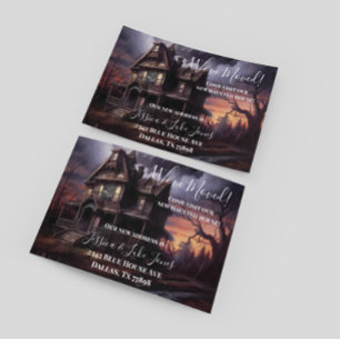 We've Moved New Address Notice Moving Halloween Announcement Postcard