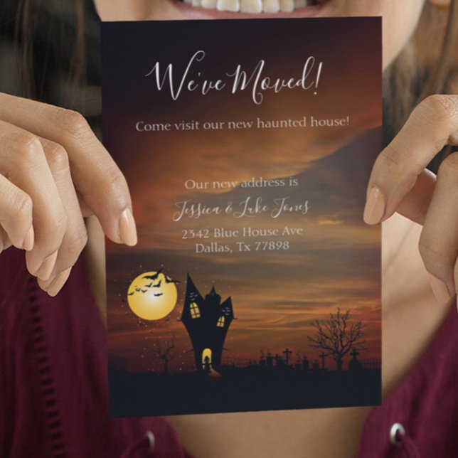 We've Moved New Address Notice Moving Halloween Announcement Postcard (Creator Uploaded)
