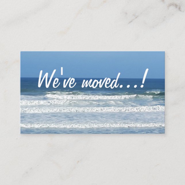 "We've moved" new address seaside Business Card (Front)