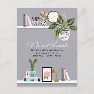 We've Moved - New Address Wall Shelf Decor Moving Announcement Postcard