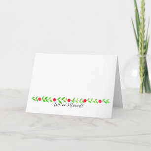 We've Moved/New Address , watercolor Christmas Holiday Card
