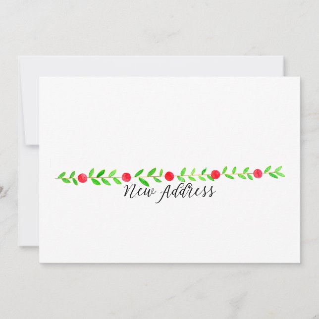 We've Moved/New Address , watercolor Christmas Invitation (Front)