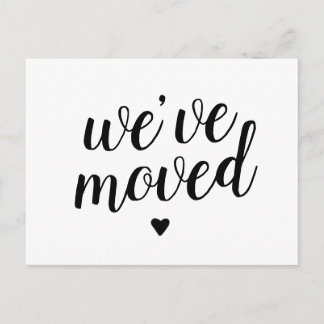 We've Moved New Change of Address Cute Script Announcement Postcard