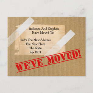 We've Moved New Home CardBoard Box (printed flat) Announcement Postcard