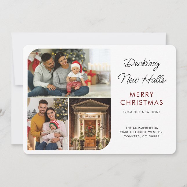 We've Moved New Home Christmas Family Photos Announcement (Front)