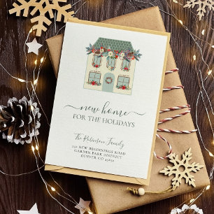 We've moved new home holiday Christmas moving Announcement