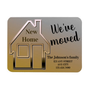We've moved, new home, simple announcement card magnet