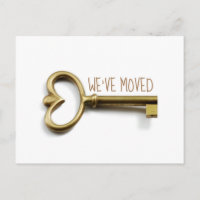 We've Moved New House Key Chic Minimalist Moving