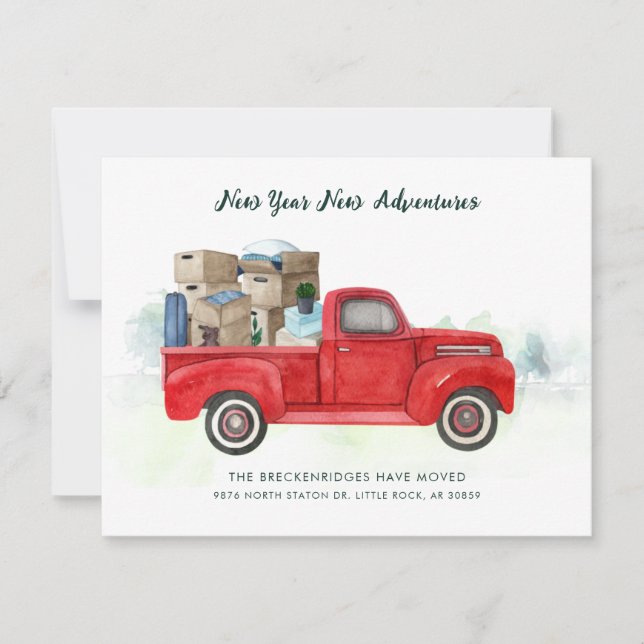 We've Moved New Year Moving Announcement Card (Front)