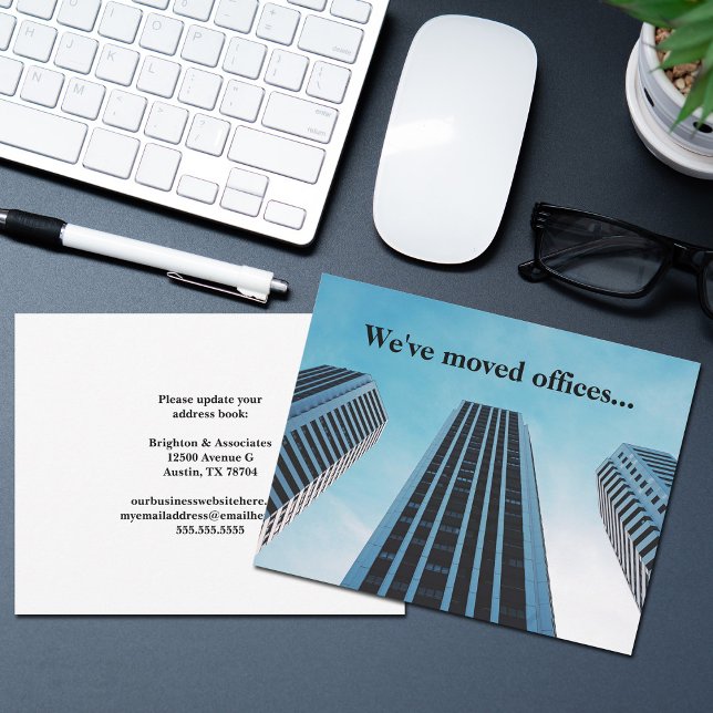 We've Moved Offices Business Skyline Photo Moving Announcement (Creator Uploaded)