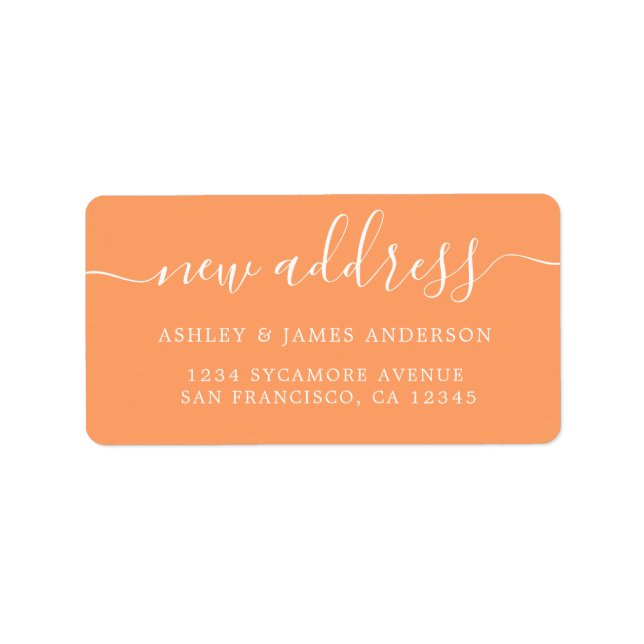 We've Moved Orange New Address label (Front)