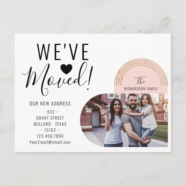 We've Moved Our New Address Photo Heart Moving Announcement Postcard (Front)