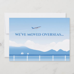 We've Moved Overseas New Address Aeroplane Moving Announcement