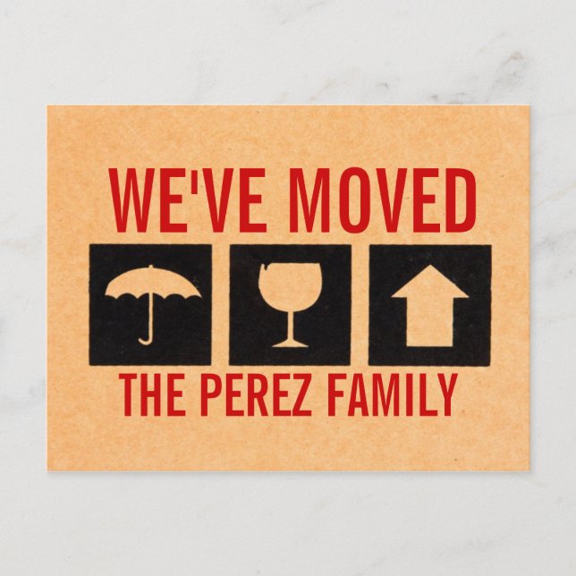 We've Moved Postcard (Front)