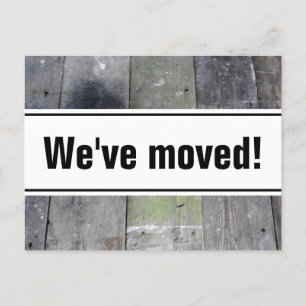 We've moved postcards wooden floor panel image