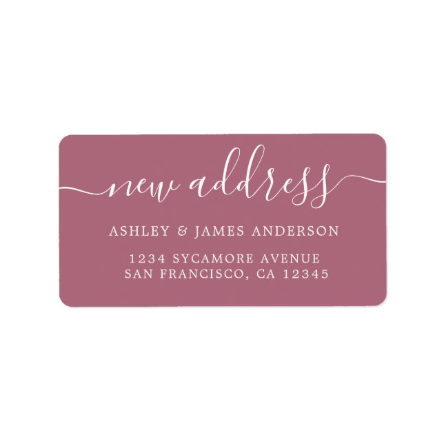 We've Moved Purple Cassis New Address label (Front)