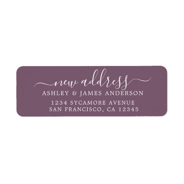 We've Moved Purple New Address label (Front)