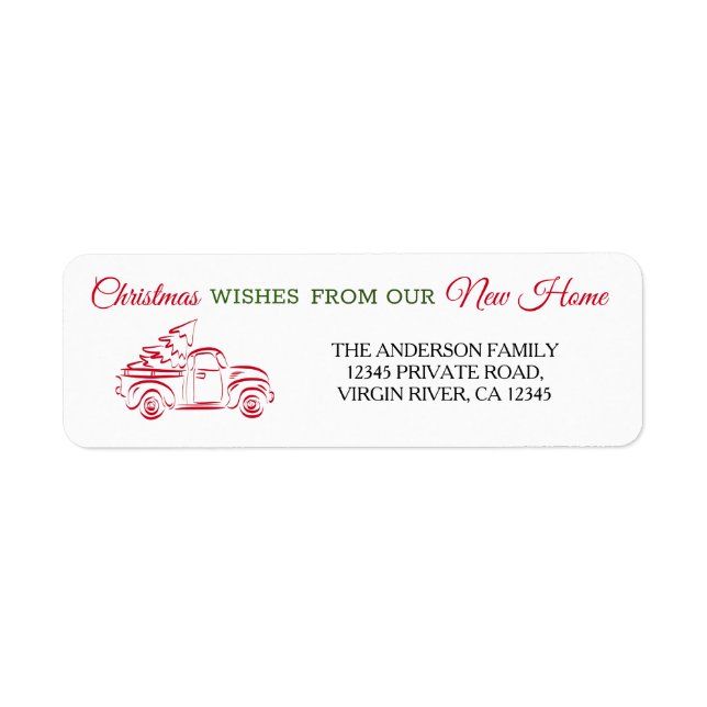 We've moved Red Christmas truck with tree line art (Front)