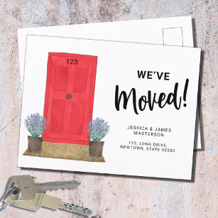 We've Moved Red Door Moving Announcement Postcard