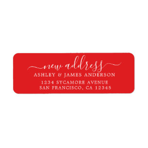 We've Moved Red New Address label