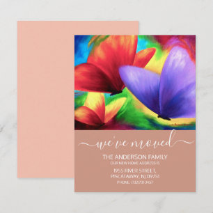 We've Moved Rose Gold Butterfly New Home Script Announcement