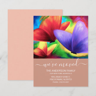 We've Moved Rose Gold Butterfly New Home Script Announcement