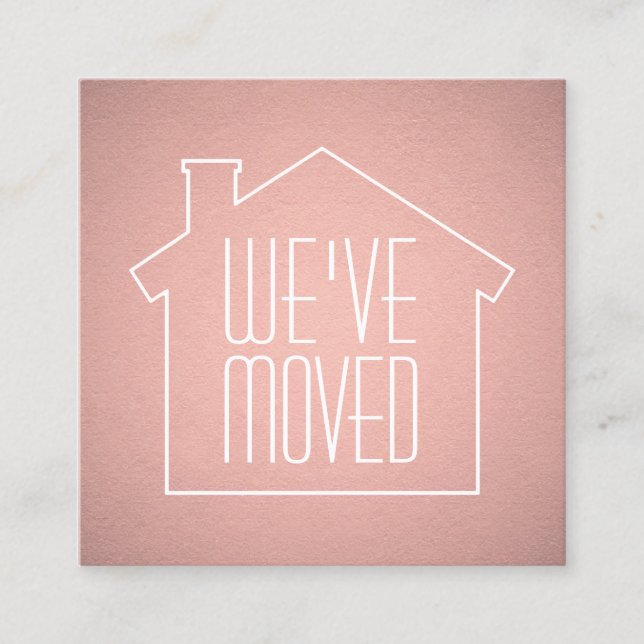 We've Moved Rose Gold Faux Foil Enclosure Card (Front)