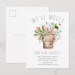 We've Moved Rustic Floral Moving Announcement Postcard