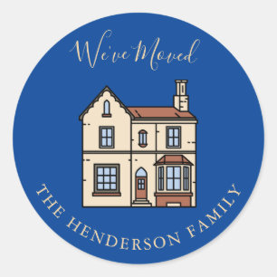 We've Moved Rustic House Moving Announcement Classic Round Sticker