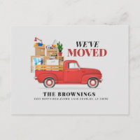 We've Moved Rustic Red Truck Moving New Address