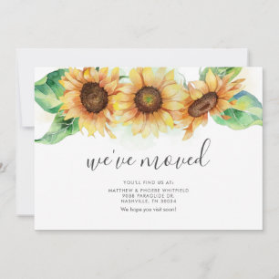 We've Moved Rustic Sunflower Moving Announcement