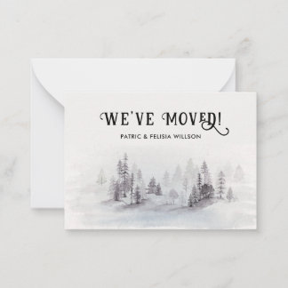 We've Moved Rustic Watercolor Forest  Card