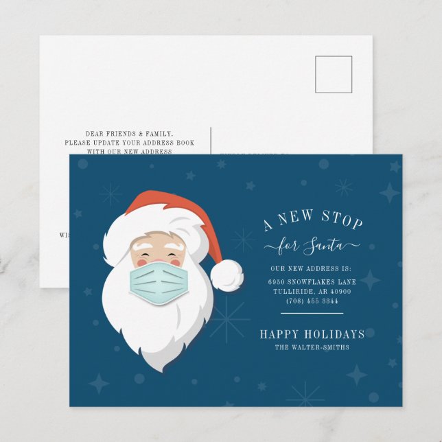 We've Moved Santa's New Stop Moving Announcement Postcard (Front/Back)