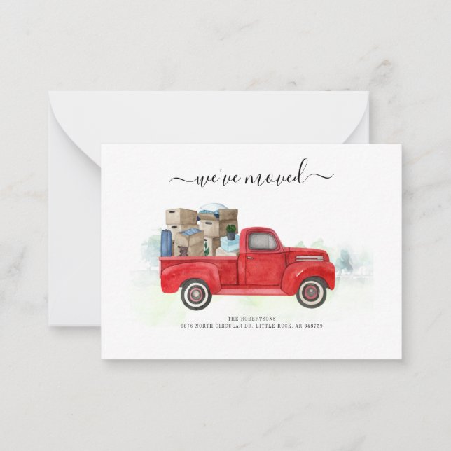 We've Moved Script Modern Moving Announcement (Front)