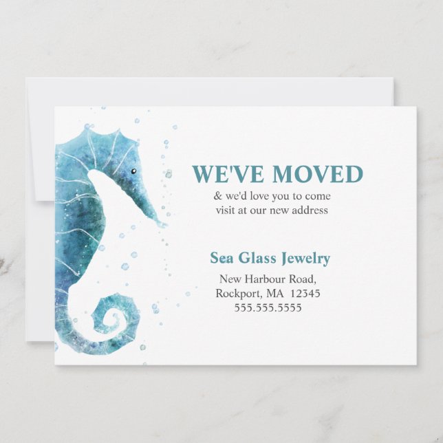 We've Moved  Sea Horse Landscape Template (Front)