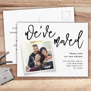 We've Moved Simple Modern Photo Moving Announcement Postcard