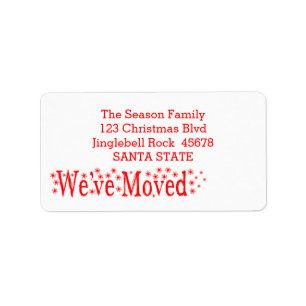 We've Moved Snowflake Christmas Label